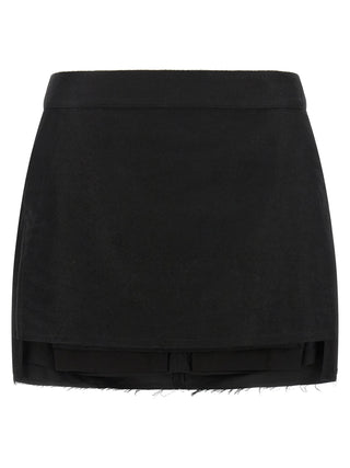 Rick Owens Black Ramie Long Skirt