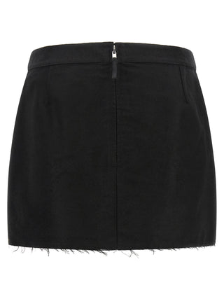 Rick Owens Black Ramie Long Skirt