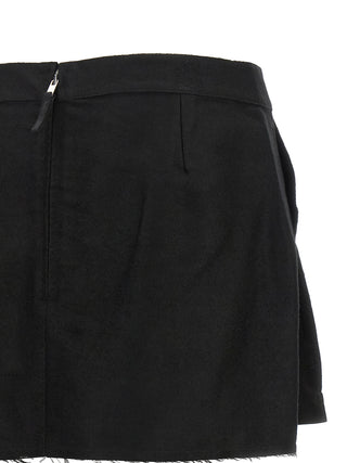 Rick Owens Black Ramie Long Skirt