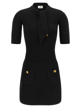 Elisabetta Franchi Black Viscose Short Dress