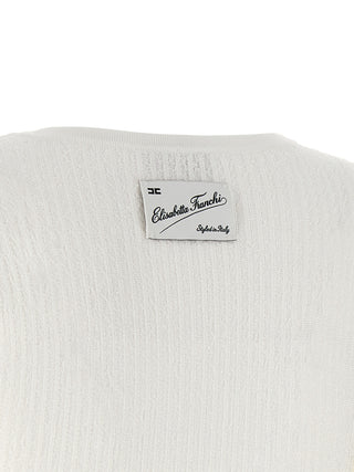 Elisabetta Franchi White Viscose Short Dress