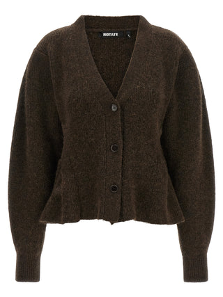 ROTATE BIRGER CHRISTENSEN Brown Wool Cardigan