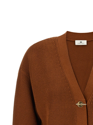 Elisabetta Franchi Brown Viscose Cardigan