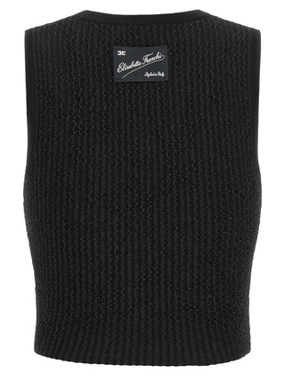 Elisabetta Franchi Black Viscose Sleeveles T-Shirt