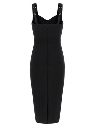 Elisabetta Franchi Black Polyamide Midi Dress