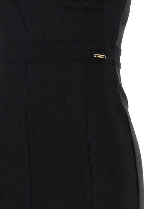 Elisabetta Franchi Black Polyamide Midi Dress