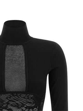 Elisabetta Franchi Black Viscose Midi Dress