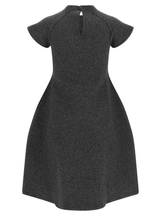 Jil Sander Gray Virgin Wool Midi Dress