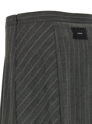 PINKO Gray Polyester Long Skirt