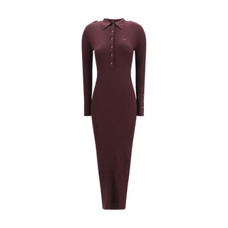 Courrèges Bordeaux Viscose Casual Dress