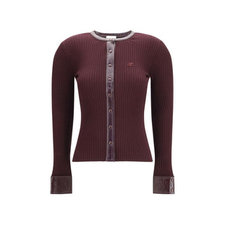 Courrèges Bordeaux Viscose Cardigan
