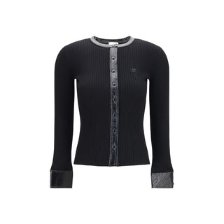 Courrèges Black Viscose Cardigan
