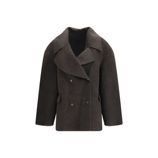 Loulou De Saison Brown Wool Oves Aries Full-Length Jacket