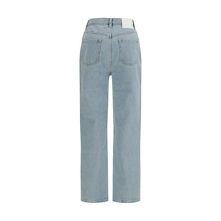 Loulou De Saison Blue Cotton Straight-Leg Jeans