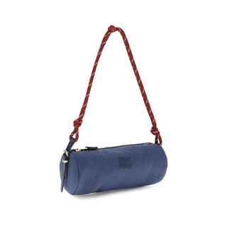 Miu Miu Blue Cotton Shoulder Bag