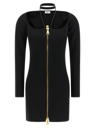 Elisabetta Franchi Black Viscose Short Dress