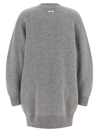 Elisabetta Franchi Gray Wool Short Dress