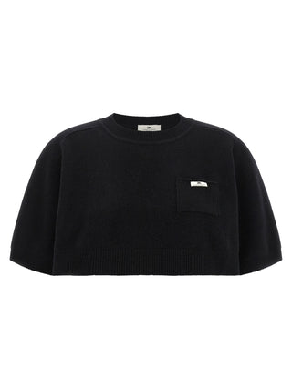 Elisabetta Franchi Black Wool Sweatshirt