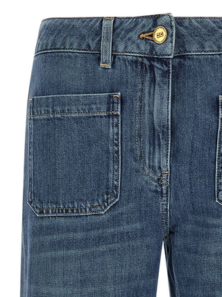 Elisabetta Franchi Blue Cotton Straight-Leg Jeans