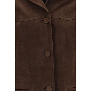 Tory Burch Brown Goatskin Leather Jacket