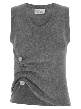 Giuseppe Di Morabito Gray Virgin Wool Sleeveles Sweater