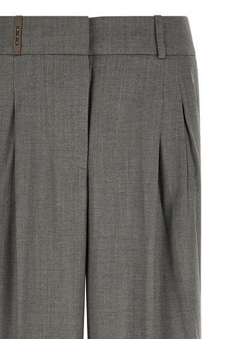 Peserico Gray Virgin Wool Casual Pants