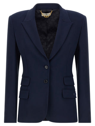 Elisabetta Franchi Blue Polyester Blazer