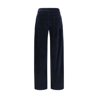 Max Mara Blue Cotton Casual Pants