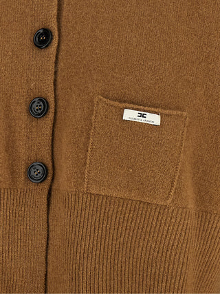 Elisabetta Franchi Brown Wool Cardigan