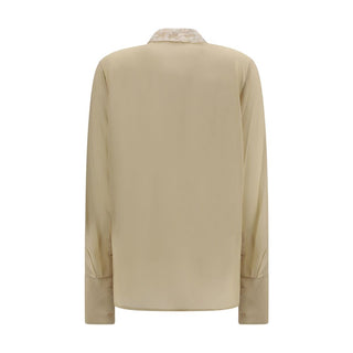 Fendi Beige Silk Dress Shirt