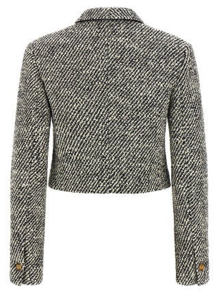 Versace Bicolor Virgin Wool Full-Length Jacket