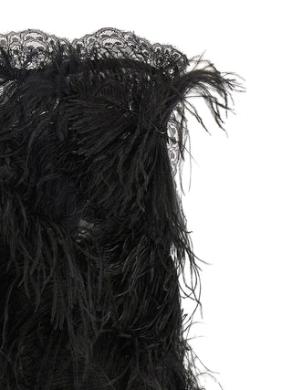 The Attico Black Polyamide Short Dress