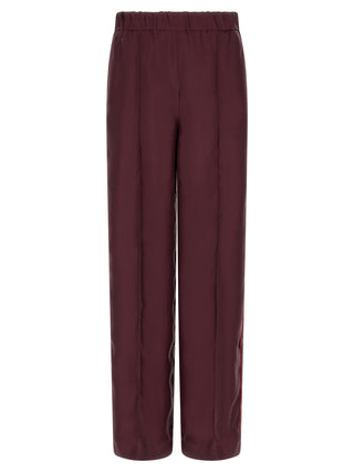 F.R.S. - FOR RESTLESS SLEEPERS Bordeaux Silk Casual Pants