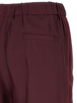 F.R.S. - FOR RESTLESS SLEEPERS Bordeaux Silk Casual Pants