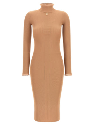 Elisabetta Franchi Beige Viscose Midi Dress