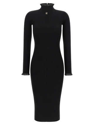 Elisabetta Franchi Black Viscose Midi Dress