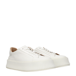 Jil Sander White Leather Platform Sneakers