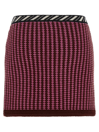 Versace Multicolor Virgin Wool Long Skirt