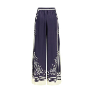 Alemais Blue Silk Casual Pants