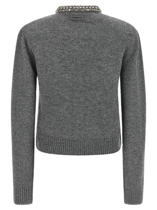 PINKO Gray Wool Cardigan