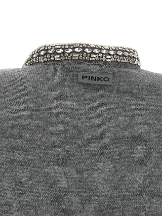PINKO Gray Wool Cardigan