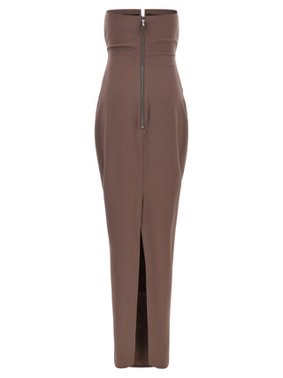 Rick Owens Brown Wool Long Dress