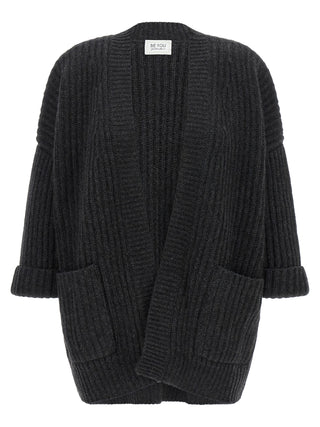 BE YOU Gray Cashmere Cardigan