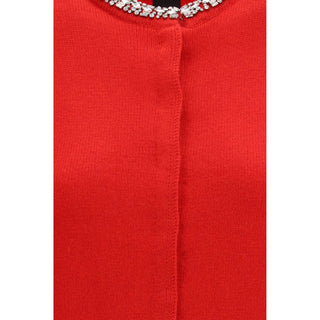PINKO Red Wool Oves Aries Cardigan