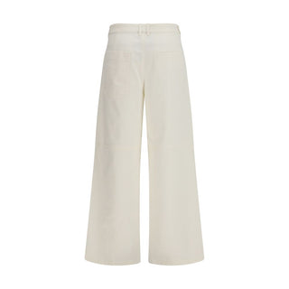 'S Max Mara White Cotton Casual Pants