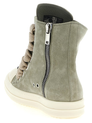 Rick Owens Bicolor Calfskin High Top Sneakers