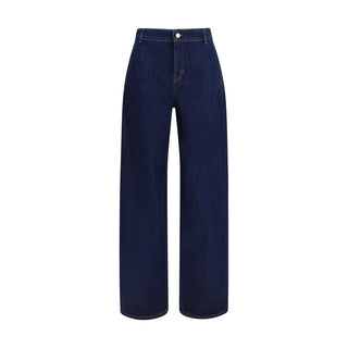 Max Mara Blue Cotton Relaxed Fit Jeans