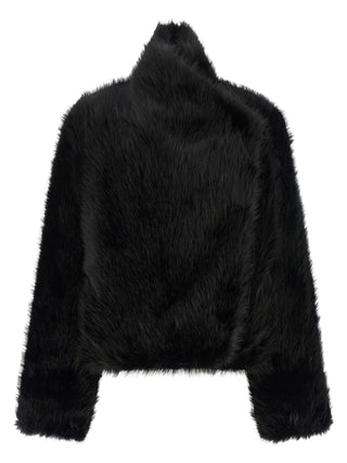 B&B COUTURE Black Polyester Full-Length Jacket