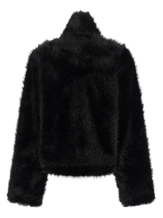 B&B COUTURE Black Polyester Full-Length Jacket