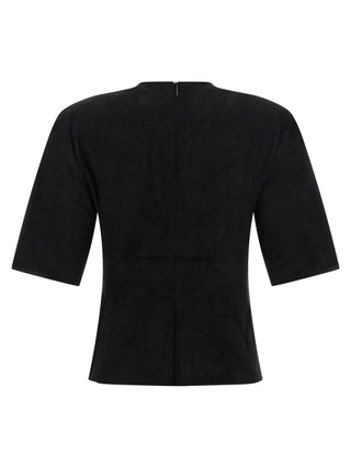 STOULS Black Lamb Leather T-Shirt